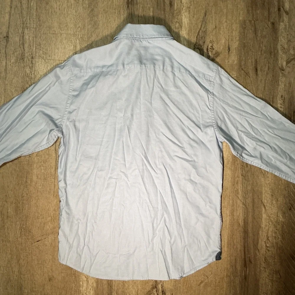 Banana Republic Untucked Fit Oxford Shirt Mens Medium Light Blue Long Sleeve